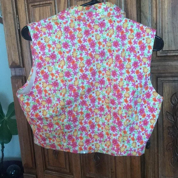 🌻🌈Vintage Zip Up Crop Top - Picture 4 of 4